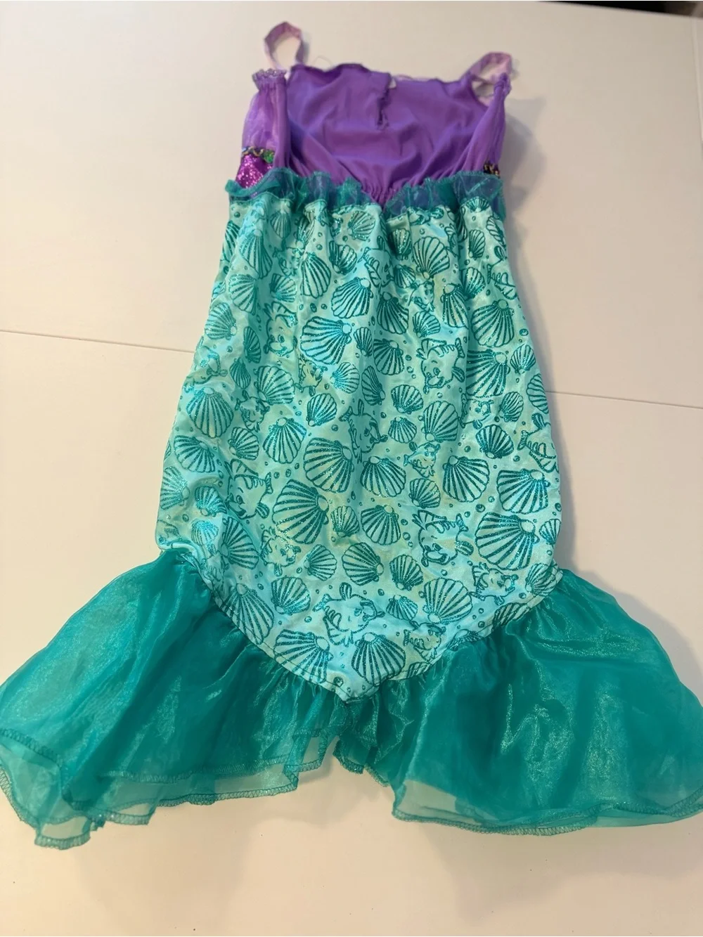 Disney Purple and Teal Ariel Mermaid Costume Dress - SZ 4-6X - Picture 4 of 5